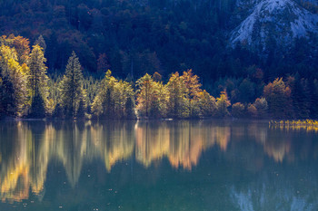 &nbsp; / Spiegelung am Langbathsee