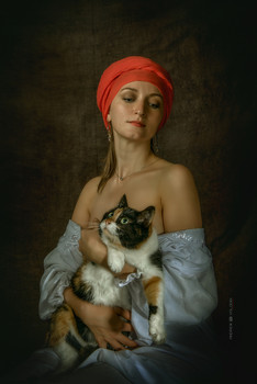 Девушка и кошка / ART-Фотостудия БЕРЕГИНЯ