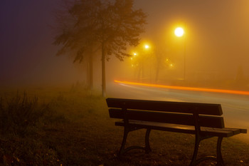 &nbsp; / Abendlicher Spaziergang im Nebel.