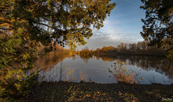 &nbsp; / Late afternoon at the lake, the sun is already very deep and the motif is thereby wrapped in a golden mood.