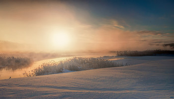 Утренний туман / Зимняя река