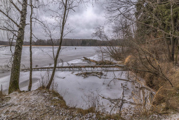 По первому льду / Учинское водохранилище