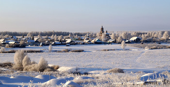 В декабре / Зимний сельский пейзаж