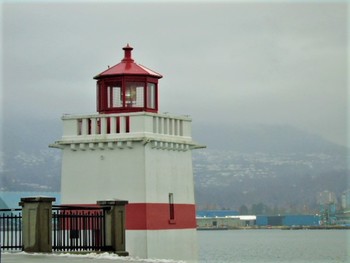 &nbsp; / entering lighthouse cautions ships of narrow passage to Vancouver Harbors.