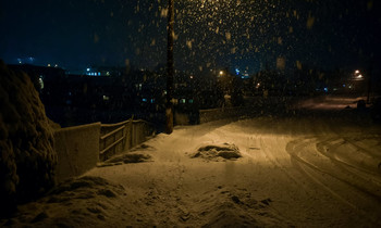 Снег . Пригород / Вечерний снег
