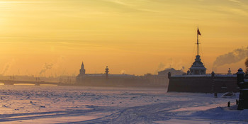 Когда в Петербурге была зима / Вид на Неву и Петропавловскую крепость