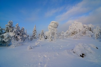 Зимний этюд в горах. / Зима в горах на Среднем Урале.