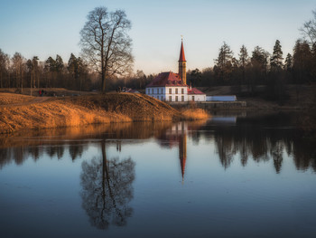 March evening on the lake. Gatchina. / The peace and quiet.