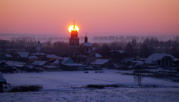 Зимний вечер / Закат солнца в январе