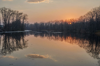 &nbsp; / река,закат,весна