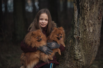 Три подружки / модель Ангелина Табакова
собаки из питомника Ирины Малафеевской
