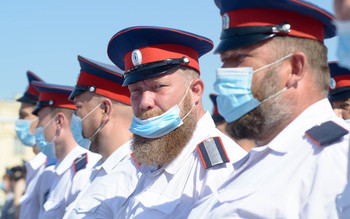 Жара / Казаки на репетиции парада 24 июня. Волгоград, 09.06.2020