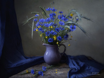 Синяя песня / классический цветочный натюрморт