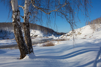 Морозным солнечным днём на р.Исеть / река Исеть, Свердловская область, февраль 2020 года -25 С