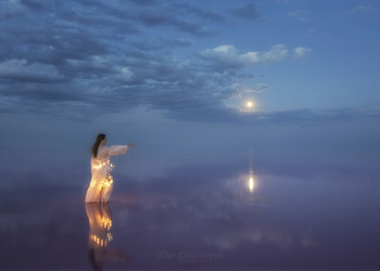 Нимфа озера Сиваш / Гламурный портрет девушки на озере Сиваш (Украина)