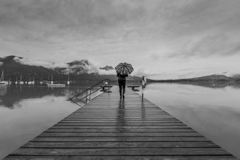 &nbsp; / Mondsee bei Regen