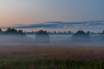 Туман... / Туман после захода солнца. Псковская область.