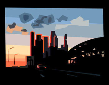 Бережковский мост / Авторская векторная графика