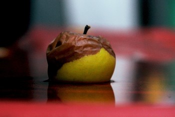 &nbsp; / coloured apple but o a degradation process-a symbol for life and death