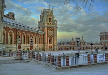 Зимнее утро в Царицынском парке / Парк Царицыно. Екатерининский дворец
