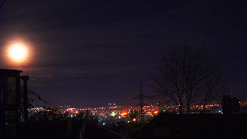 Восход луны / Когда луна только поднимается над горизонтом,то кажется крупнее и ярче