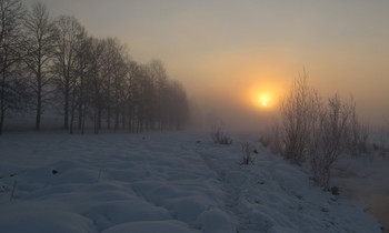 Восход / Январское утро. Тоора-Хем, Тоджа, Тува.