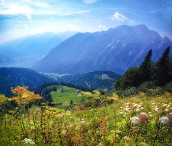 альпийский пейзаж / (склейка из 2х кадров)
