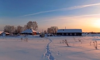 Зимний вечер / Томская область, село, вечер