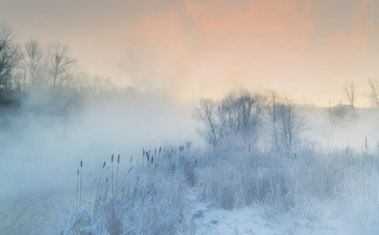 Зимний туман над речкой / Рассветные сюжеты зимы
