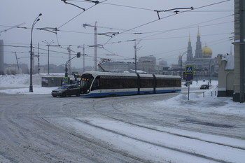 Трамвайные пути на улице Дурова / Москва.Трамвайные пути на улице Дурова