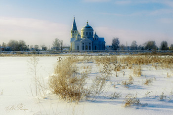 Зима продолжается / Вид на сельскую церковь. Февраль.