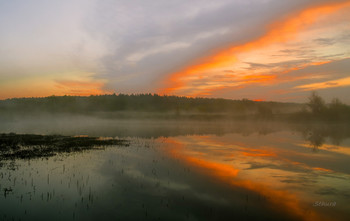 Отражение. / Раннее весеннее утро на озере Сосновое.