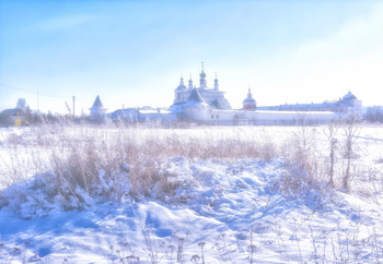 морозное утро / утро, мороз, Подмосковье, Свято-Троицкий Белопесоцкий женский монастырь