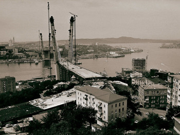 Строительство моста / Строительство моста во Владивостоке