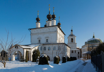 Храм Троицы Живоначальной / весна, утро, Московская область, Ступино, Троицкий Белопесоцкий монастырь