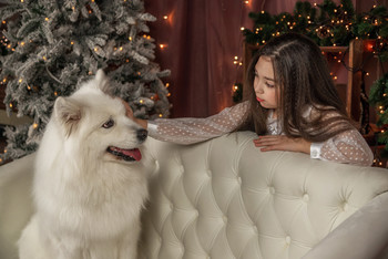 На белоснежном диване / модели Валерия Дедюрина и Бэлла
локация фотостудия «Косплей»