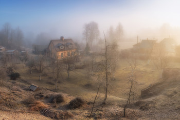 Утро в деревне / Старый Изборск. Апрель