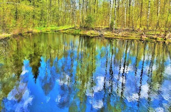 &quot;На дне я вижу нездешний мир ...&quot; / &quot;На дне я вижу нездешний мир,
 Весенний зеленый лес.
 И отражается, как сапфир,
 В реке синева небес ...&quot;
 А.Кывыржик