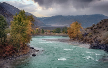 Осень... Река Чуя, впадающая в реку Катунь (впереди)... / Осень... Река Чуя, впадающая в реку Катунь (впереди)...