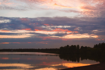 Закат на озере / Красноярский край