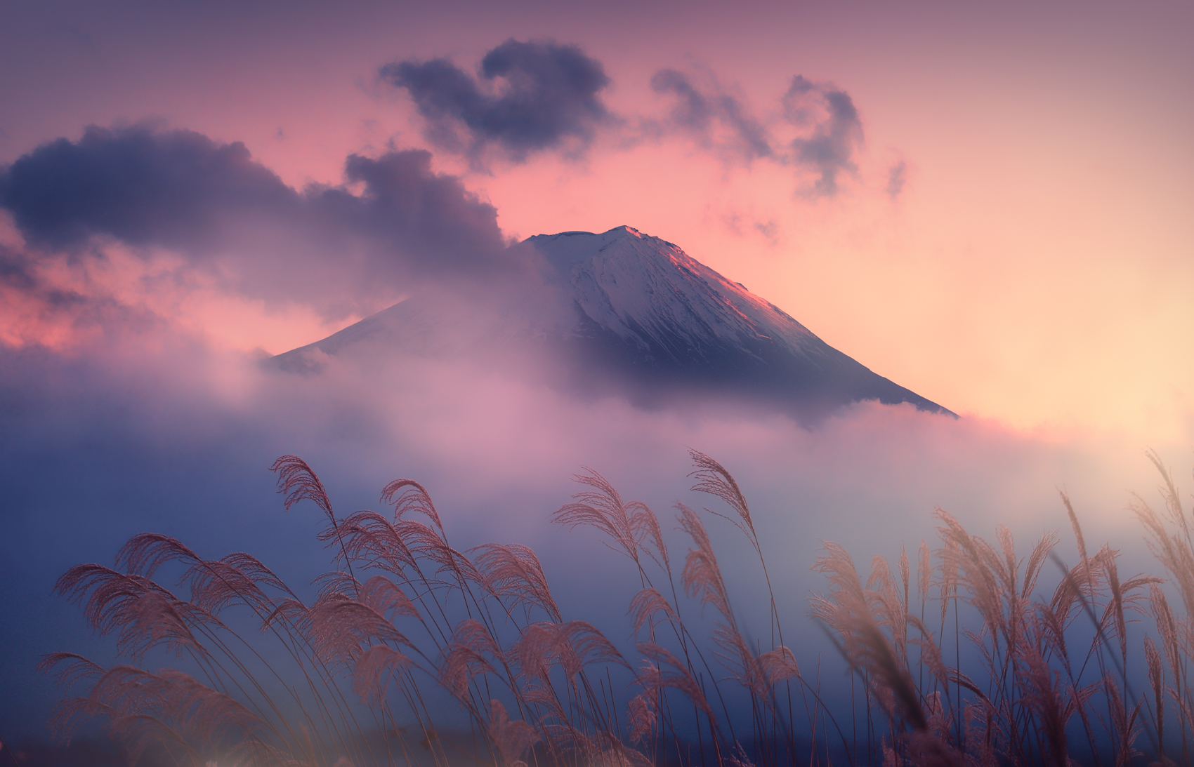 Гора Фудзияма в Японии 4к