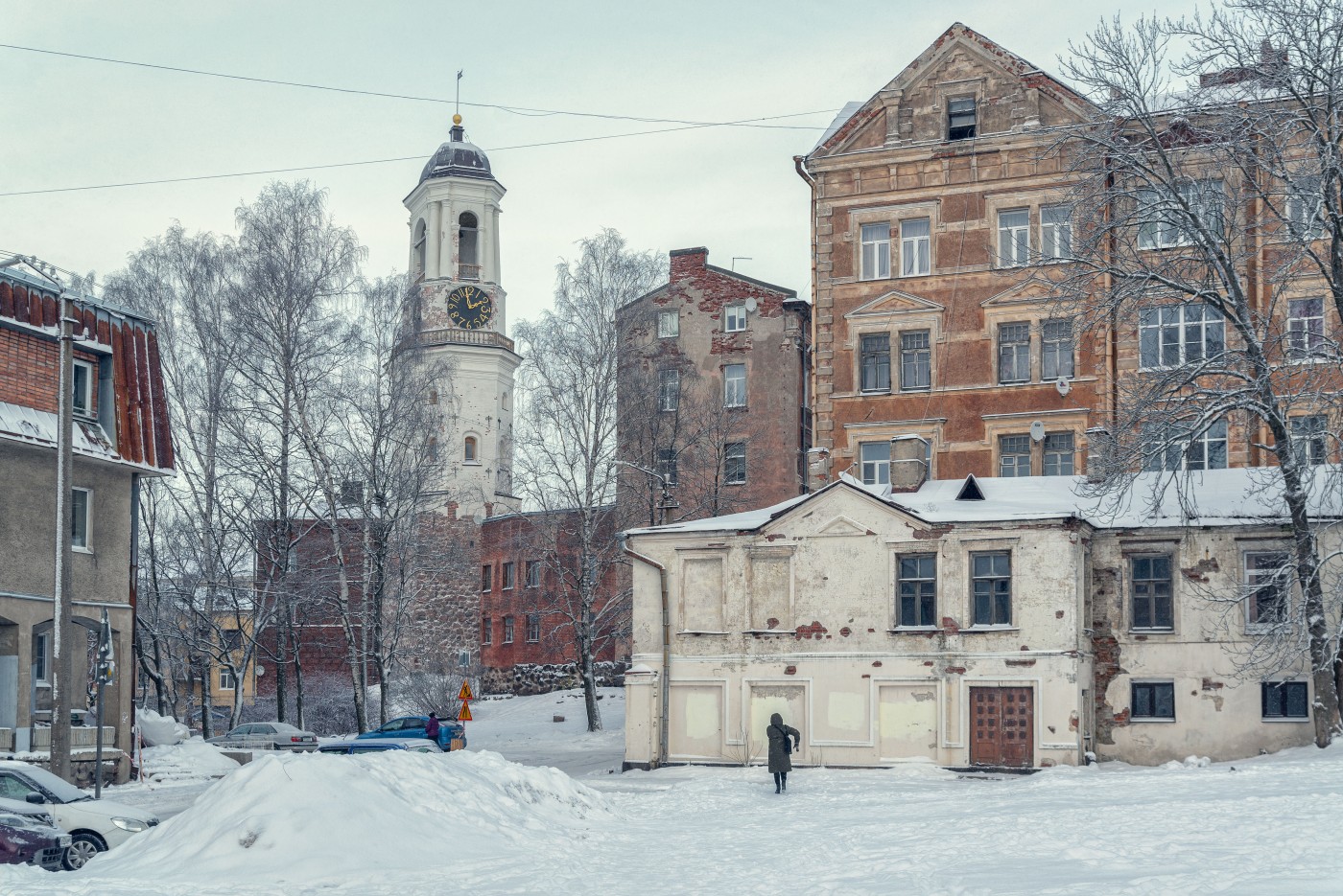 Выборг зимой снежный