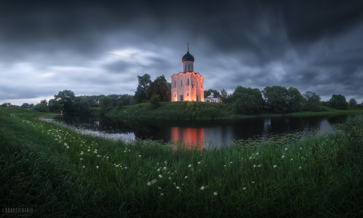 Пейзаж храм Нерли HD