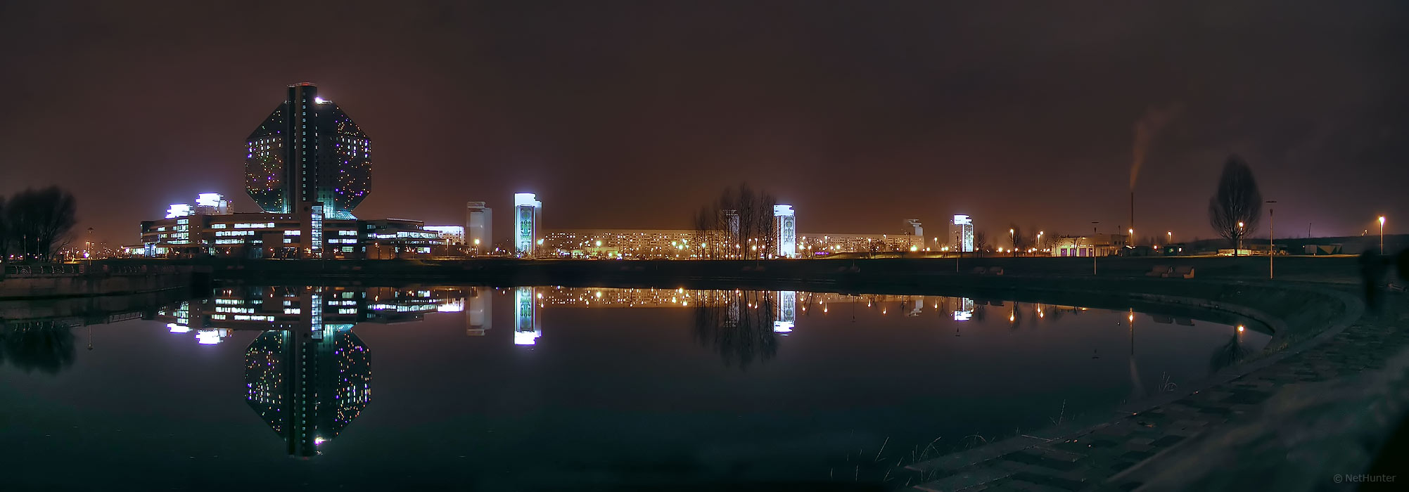 Панорама Минска ночью