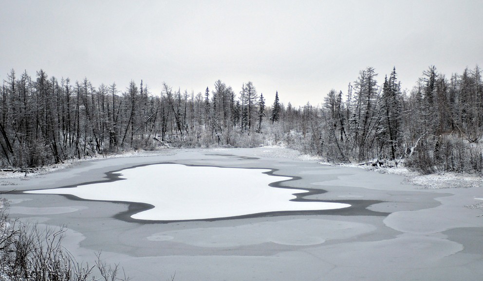Озеро таймыр зимой