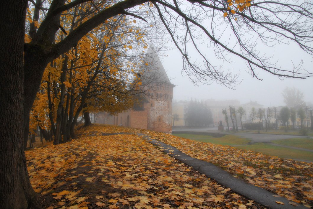 Климат города смоленск. Смоленская Крепостная стена осенью. Осенний Смоленск. Смоленск осеннее утро в городе. Смоленск в ноябре.