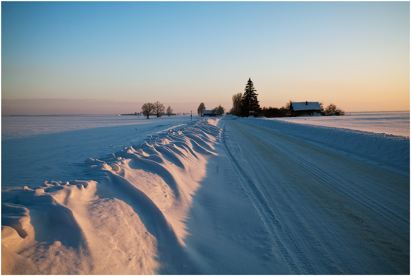 Зима поле Россия