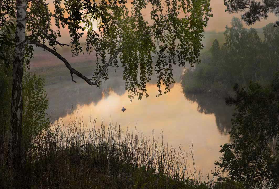 Забелелся туман за рекой рисунок