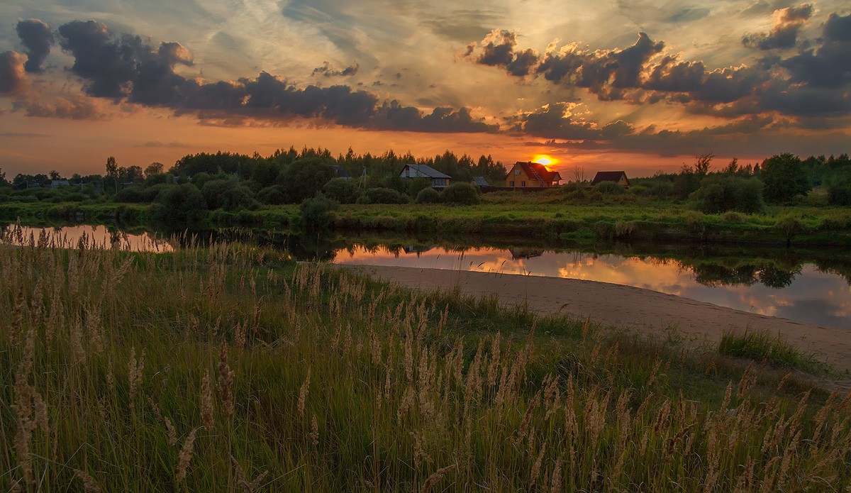 Фото деревни на закате