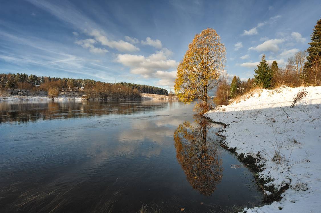 Река Вуокса Ленинградской области зима